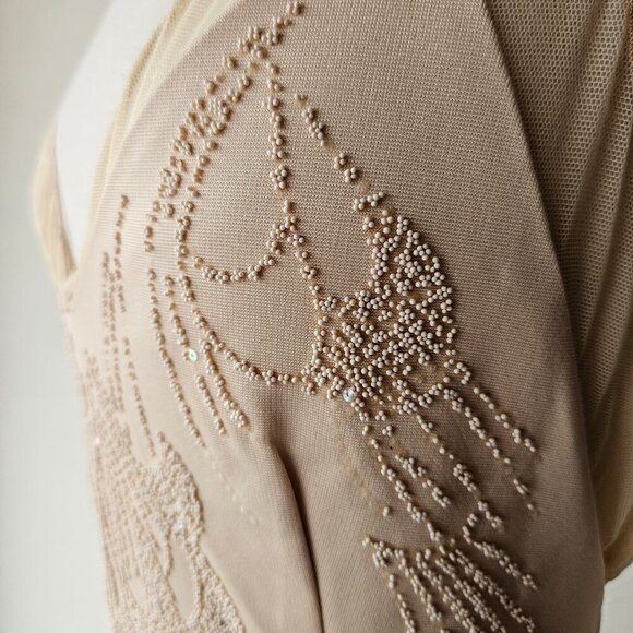 Alexia Admor Womens Beige Nude Look Kardashian Cocktail Dress L MSRP $305 NWT - Picture 4 of 12